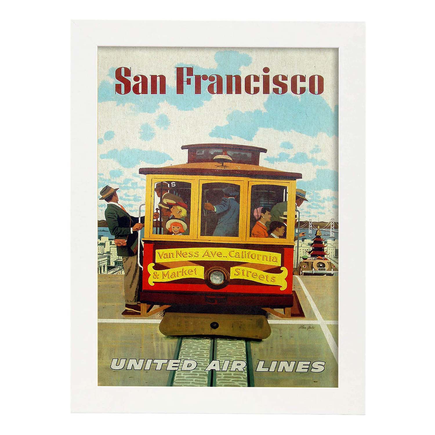 Poster Vintage. Cartel Vintage de América. San Francisco.-Artwork-Nacnic-A4-Marco Blanco-Nacnic Estudio SL