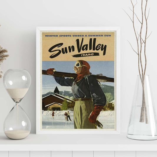 Poster Vintage. Cartel Vintage de América. Valle del Sol, Idaho.-Artwork-Nacnic-Nacnic Estudio SL