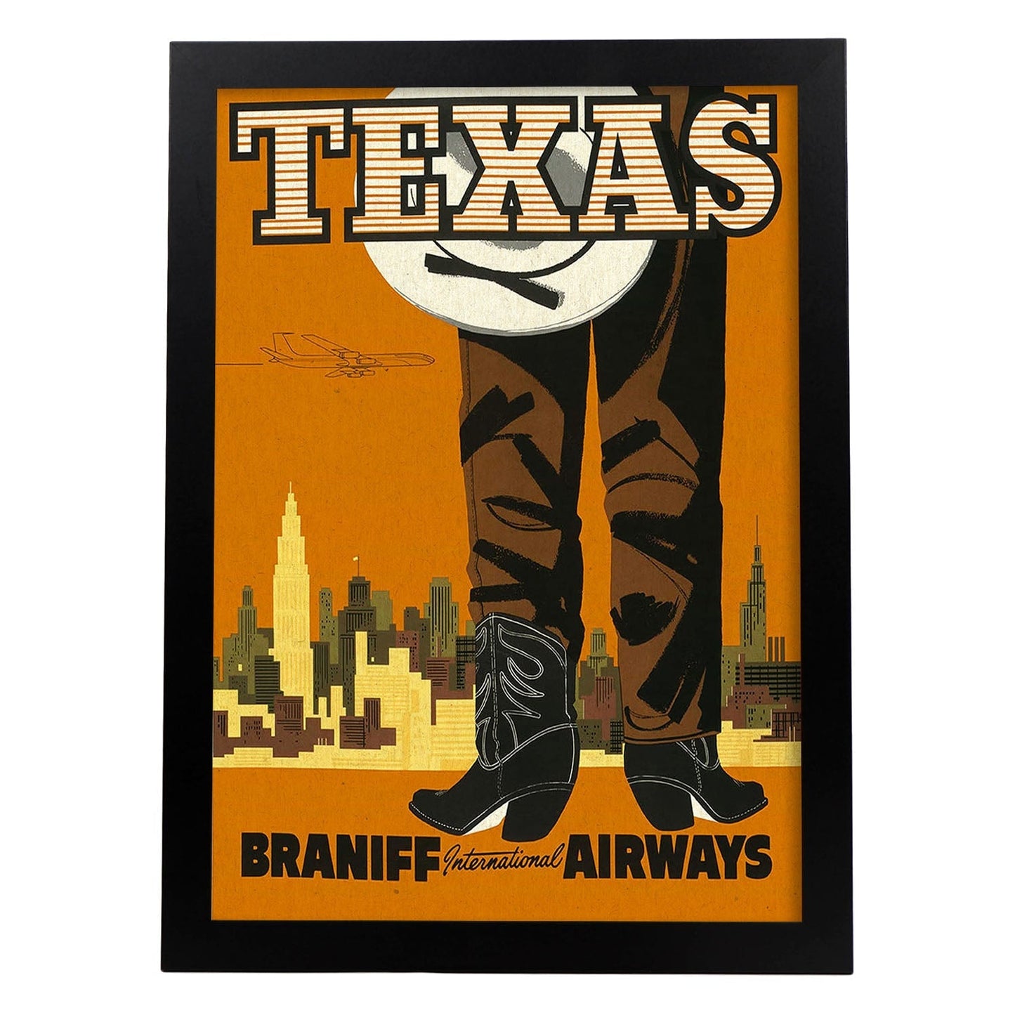 Poster Vintage. Cartel Vintage de América. Vaquero de Texas.-Artwork-Nacnic-A3-Marco Negro-Nacnic Estudio SL
