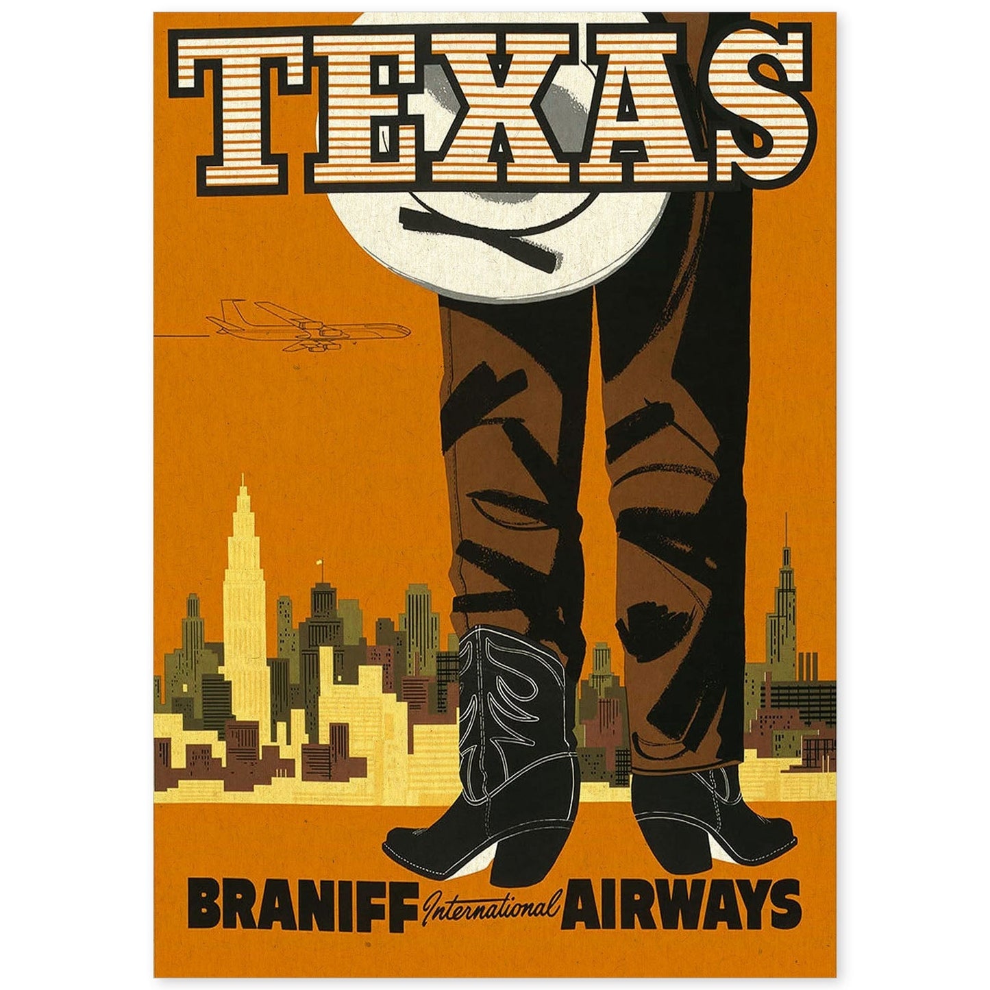 Poster Vintage. Cartel Vintage de América. Vaquero de Texas.-Artwork-Nacnic-A4-Sin marco-Nacnic Estudio SL