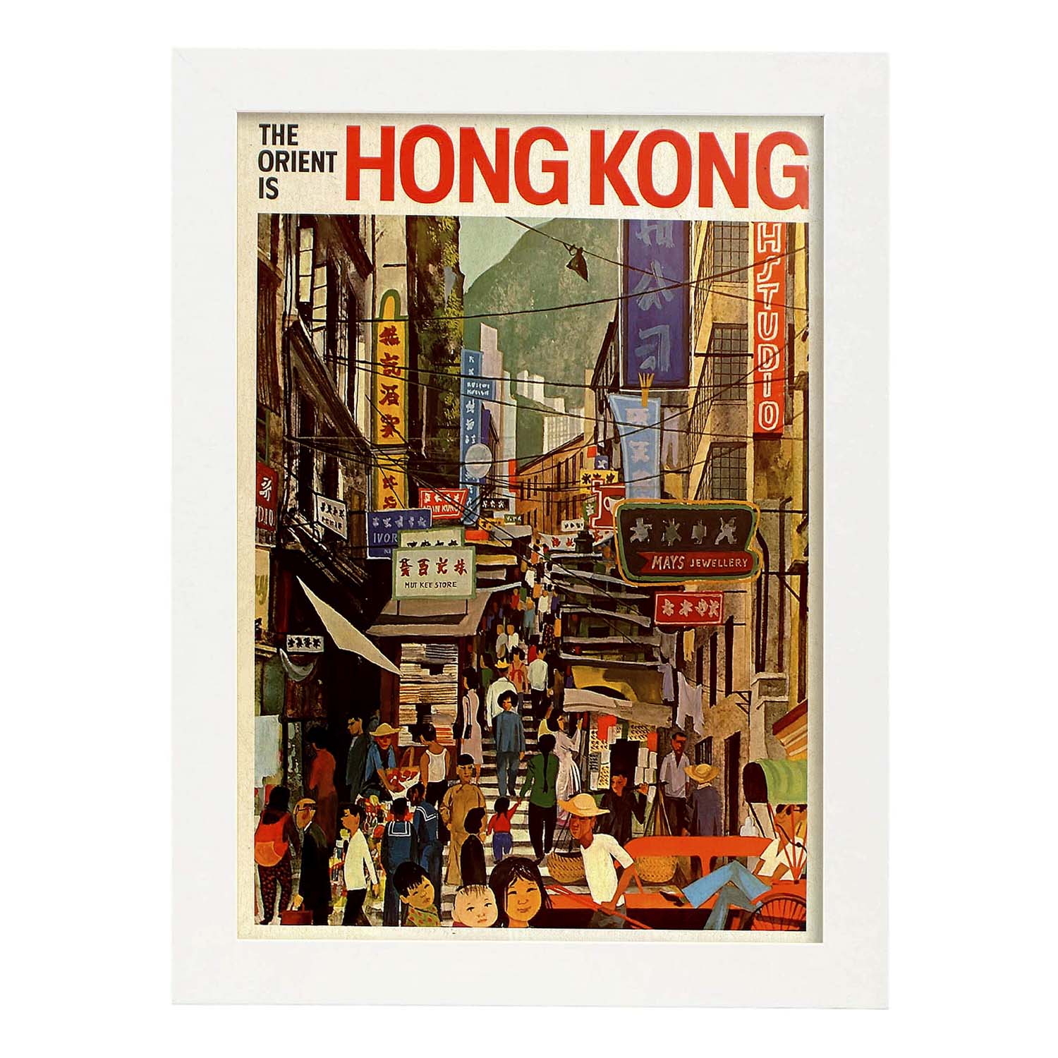 Poster vintage. Cartel vintage de Asia. Calle de Hong Kong.-Artwork-Nacnic-A3-Marco Blanco-Nacnic Estudio SL