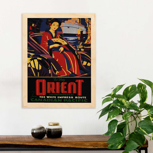 Poster vintage. Cartel vintage de Asia. Geisha de oriente.-Artwork-Nacnic-Nacnic Estudio SL