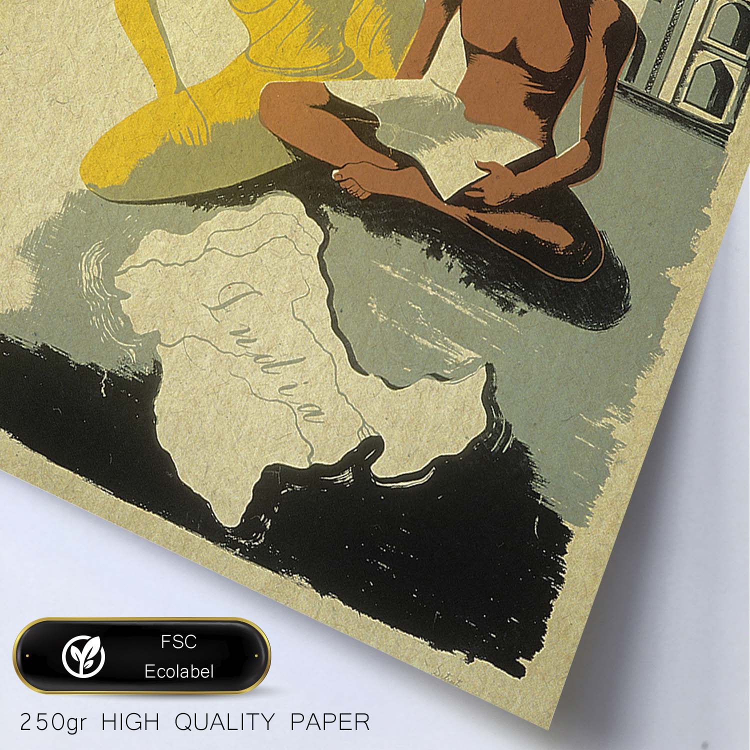 Poster vintage. Cartel vintage de Asia. Ghandi en India.-Artwork-Nacnic-Nacnic Estudio SL