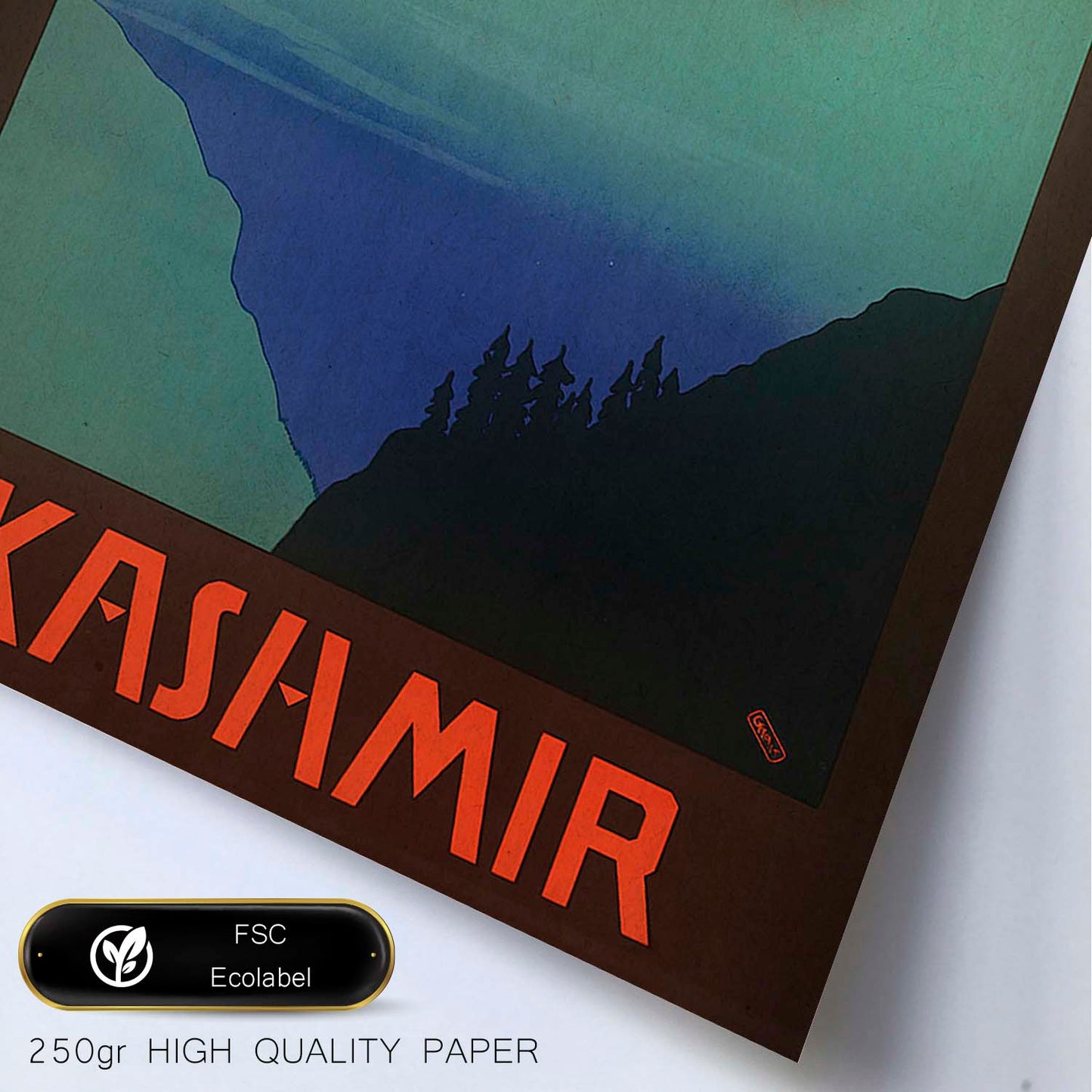 Poster vintage. Cartel vintage de Asia. Montañas de Kashmir.-Artwork-Nacnic-Nacnic Estudio SL