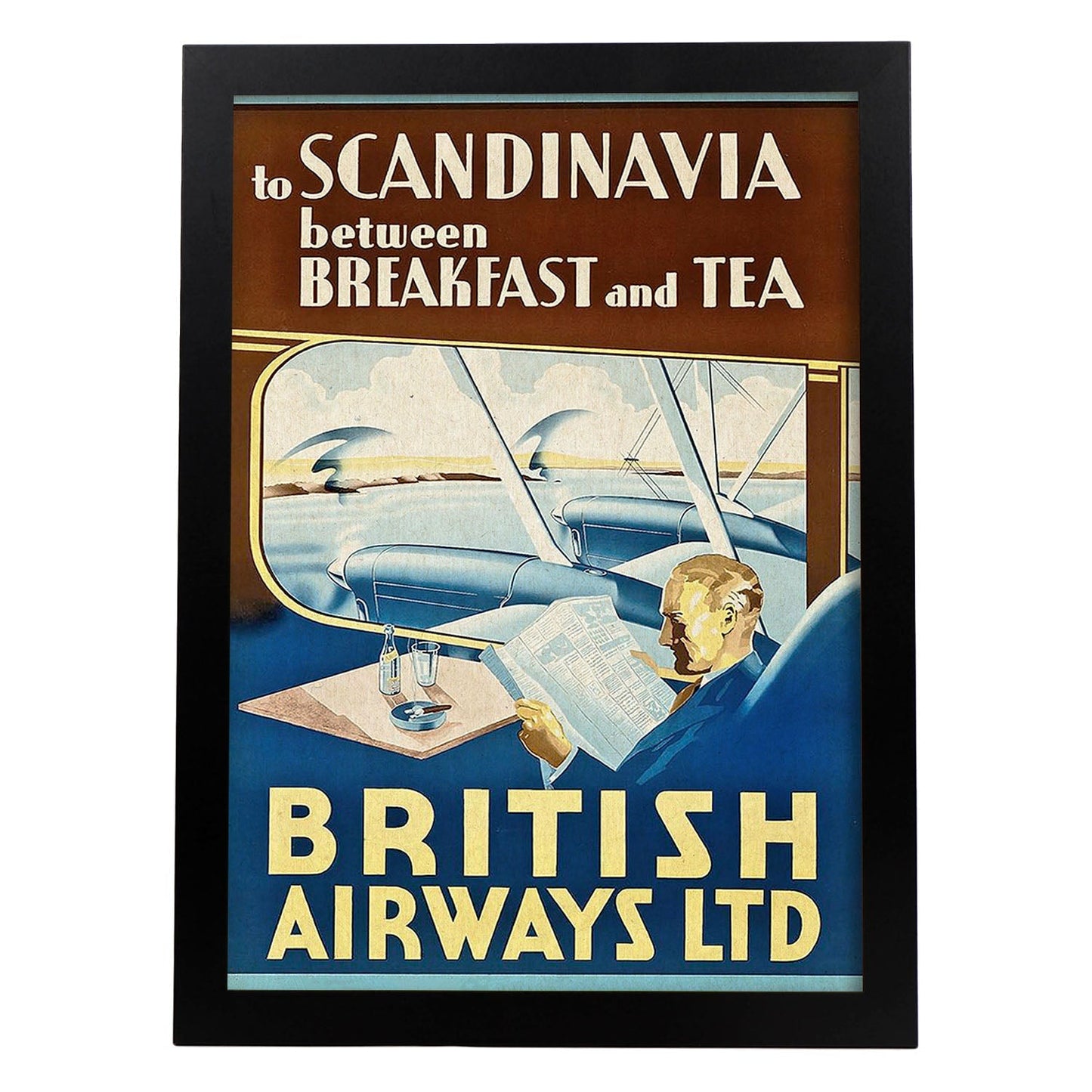 Poster vintage. Cartel vintage de British Airways.-Artwork-Nacnic-A3-Marco Negro-Nacnic Estudio SL