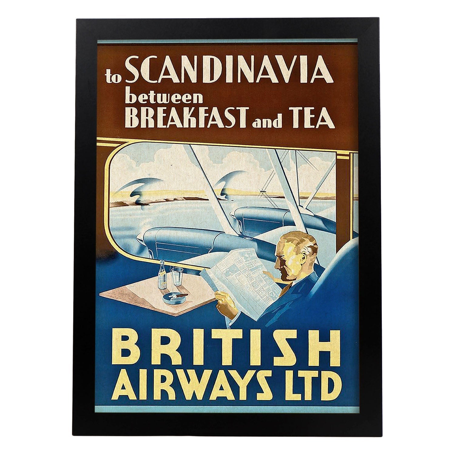 Poster vintage. Cartel vintage de British Airways.-Artwork-Nacnic-A4-Marco Negro-Nacnic Estudio SL