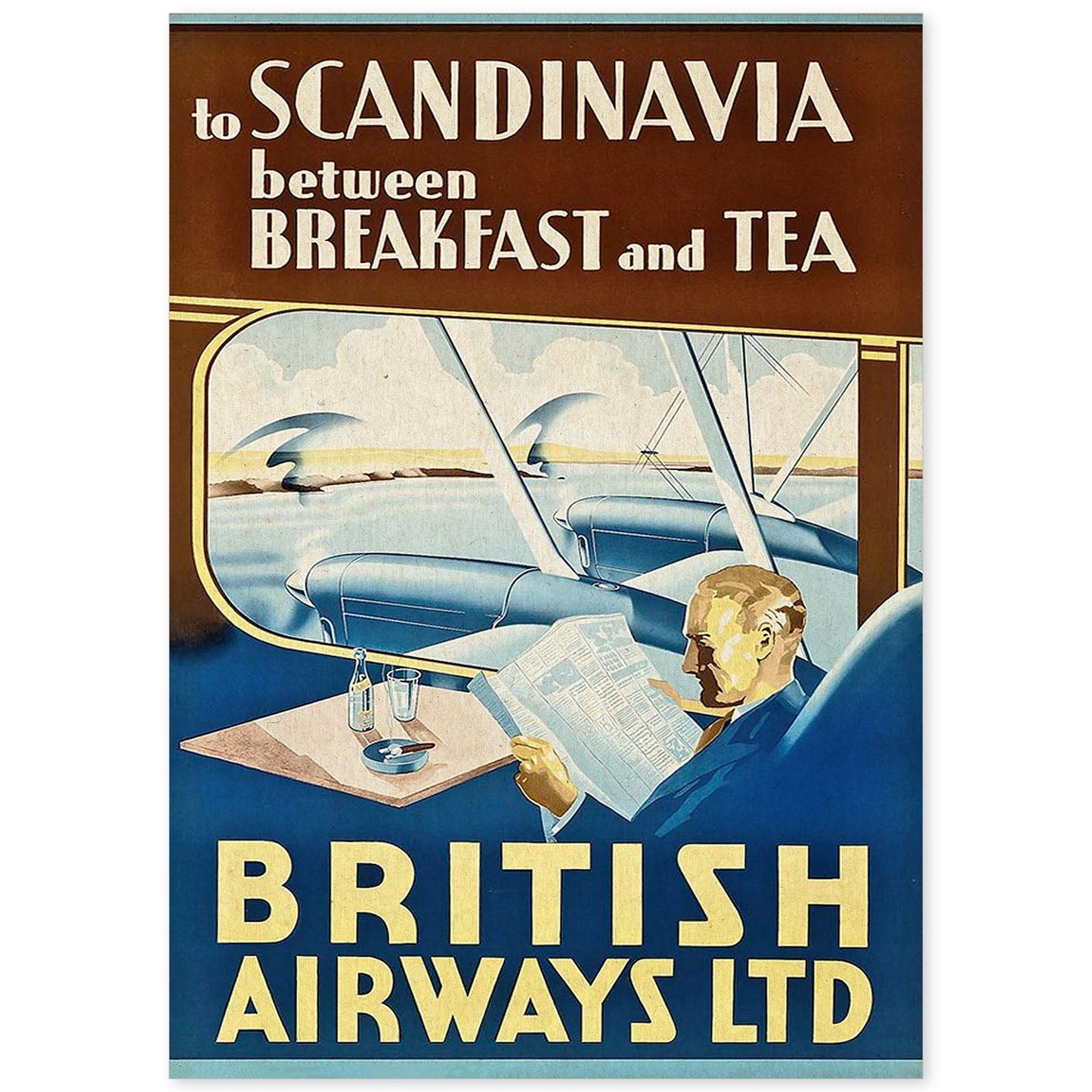 Poster vintage. Cartel vintage de British Airways.-Artwork-Nacnic-A4-Sin marco-Nacnic Estudio SL