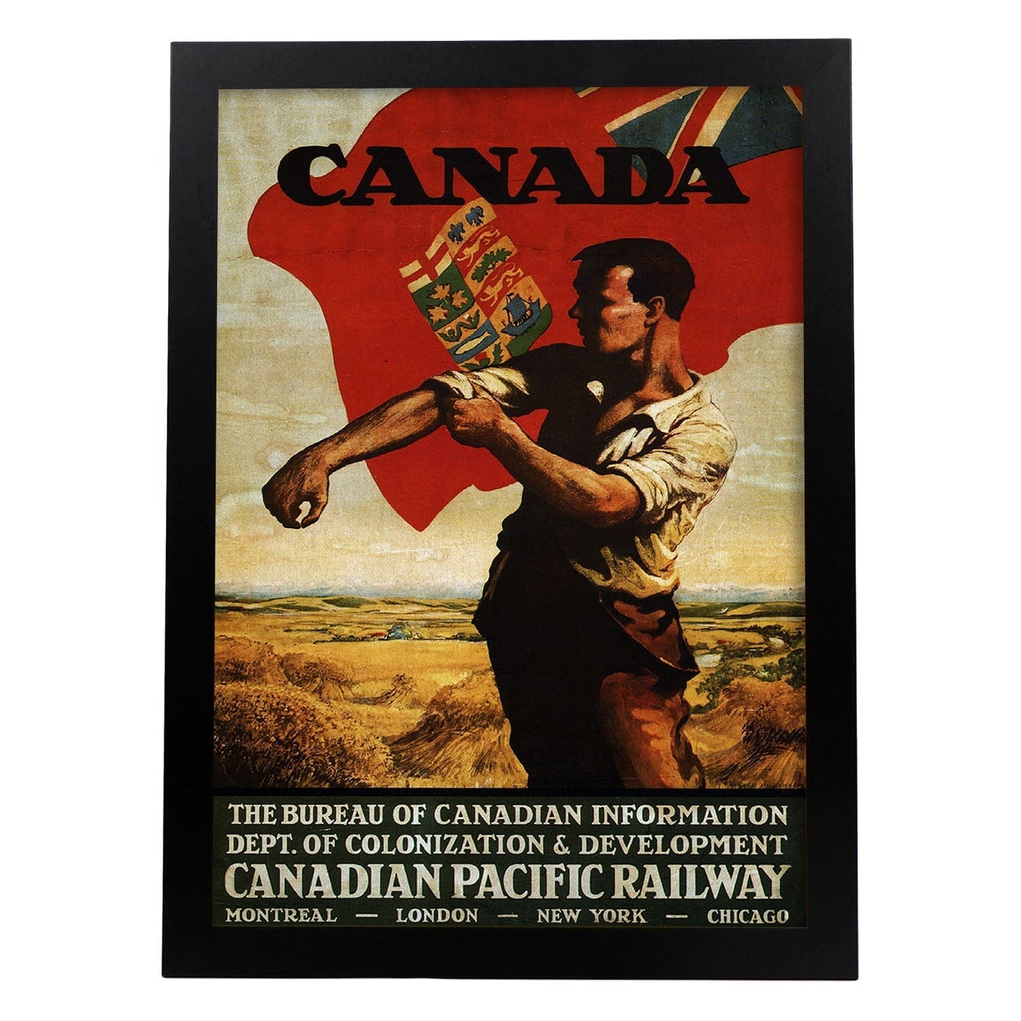 Poster vintage. Cartel vintage de Canadá.-Artwork-Nacnic-A3-Marco Negro-Nacnic Estudio SL