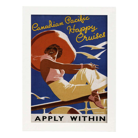 Poster vintage. Cartel vintage de crucero canadiense.-Artwork-Nacnic-A4-Marco Blanco-Nacnic Estudio SL