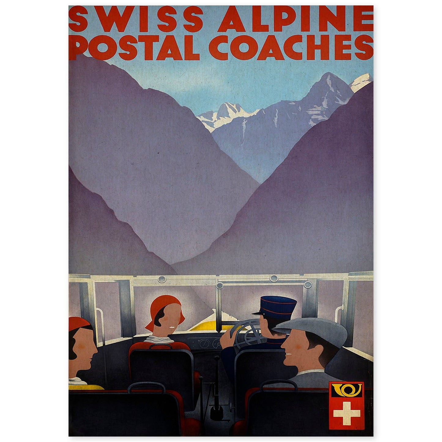 Poster vintage. Cartel vintage de Europa. Alpes suizos.-Artwork-Nacnic-A4-Sin marco-Nacnic Estudio SL