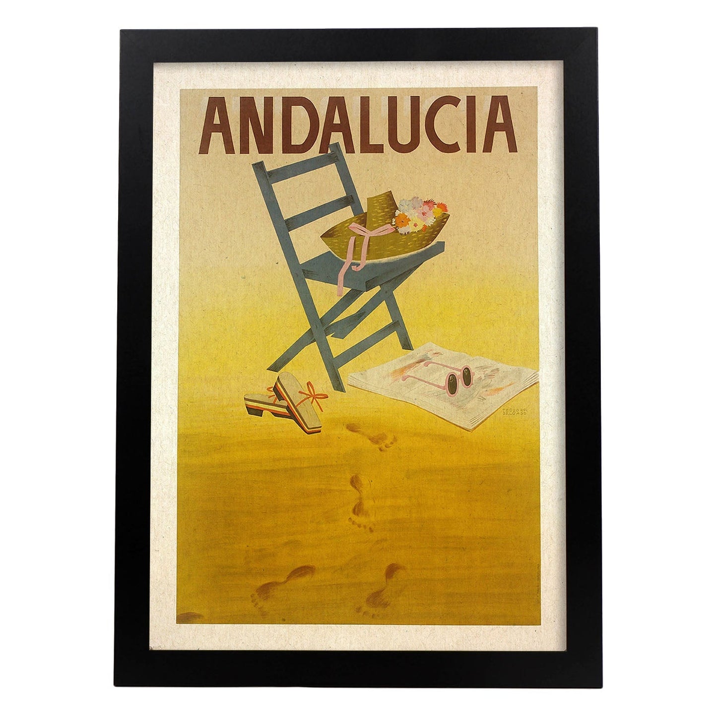 Poster vintage. Cartel vintage de Europa. Andalucia.-Artwork-Nacnic-A3-Marco Negro-Nacnic Estudio SL