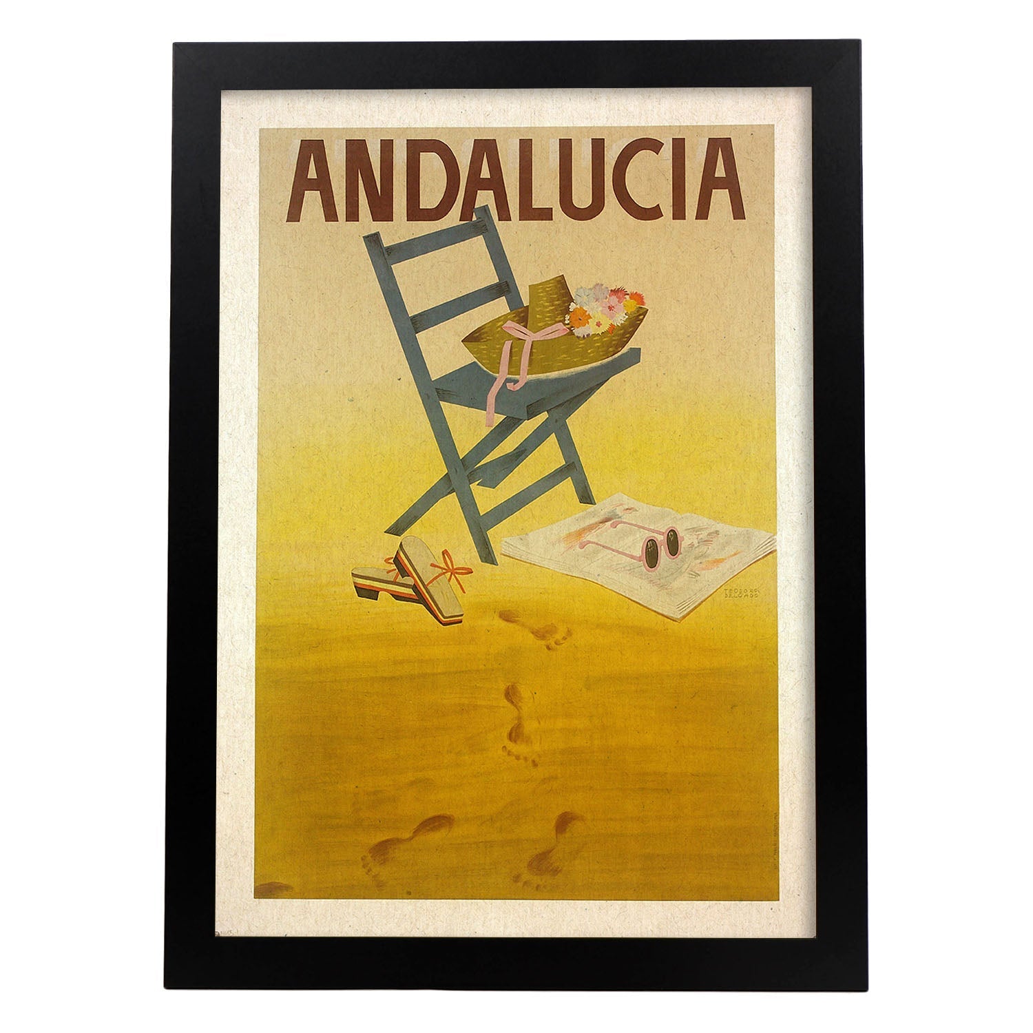 Poster vintage. Cartel vintage de Europa. Andalucia.-Artwork-Nacnic-A4-Marco Negro-Nacnic Estudio SL