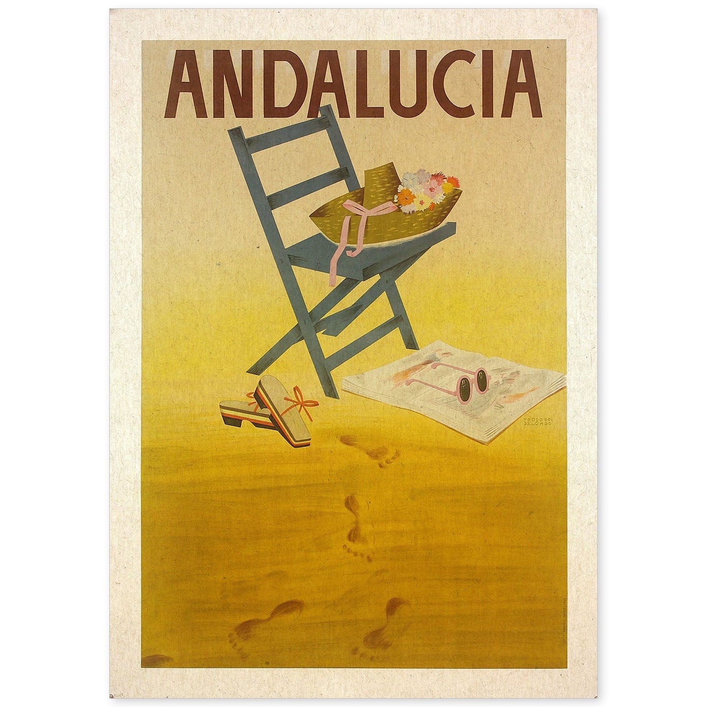 Poster vintage. Cartel vintage de Europa. Andalucia.-Artwork-Nacnic-A4-Sin marco-Nacnic Estudio SL