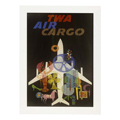 Poster vintage. Cartel vintage de Europa. Avion de carga.-Artwork-Nacnic-A4-Marco Blanco-Nacnic Estudio SL