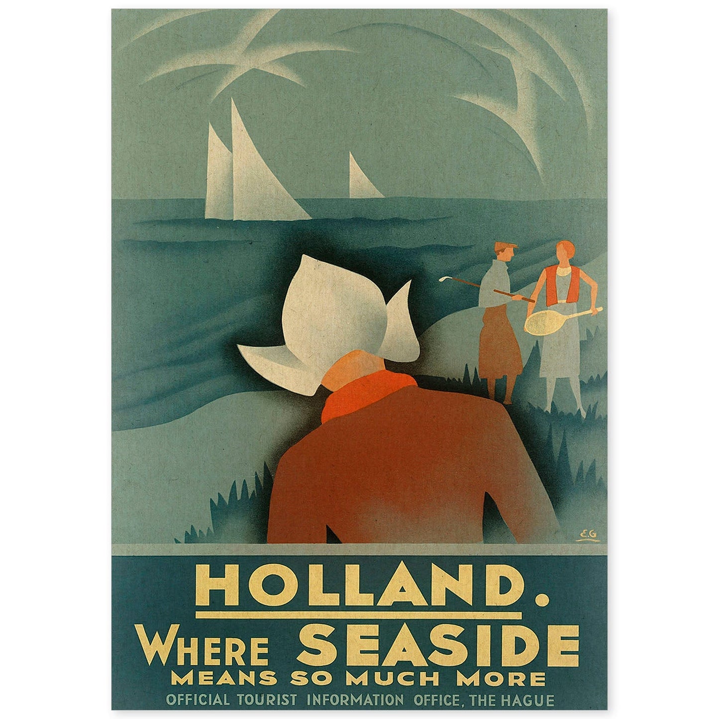 Poster vintage. Cartel vintage de Europa. Barcos en Holanda.-Artwork-Nacnic-A4-Sin marco-Nacnic Estudio SL