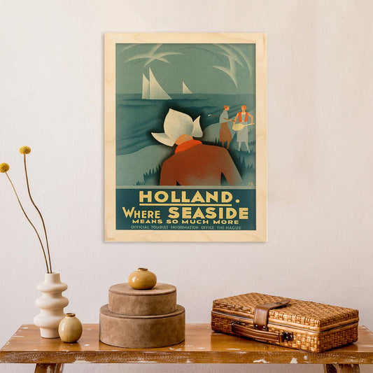 Poster vintage. Cartel vintage de Europa. Barcos en Holanda.-Artwork-Nacnic-Nacnic Estudio SL