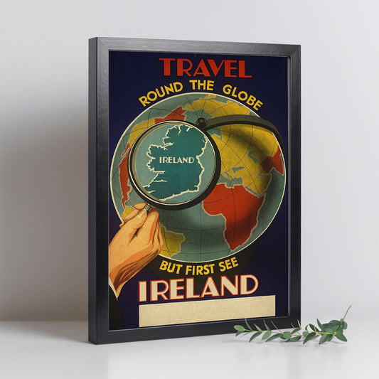 Poster vintage. Cartel vintage de Europa. Conoce Irlanda.-Artwork-Nacnic-Nacnic Estudio SL