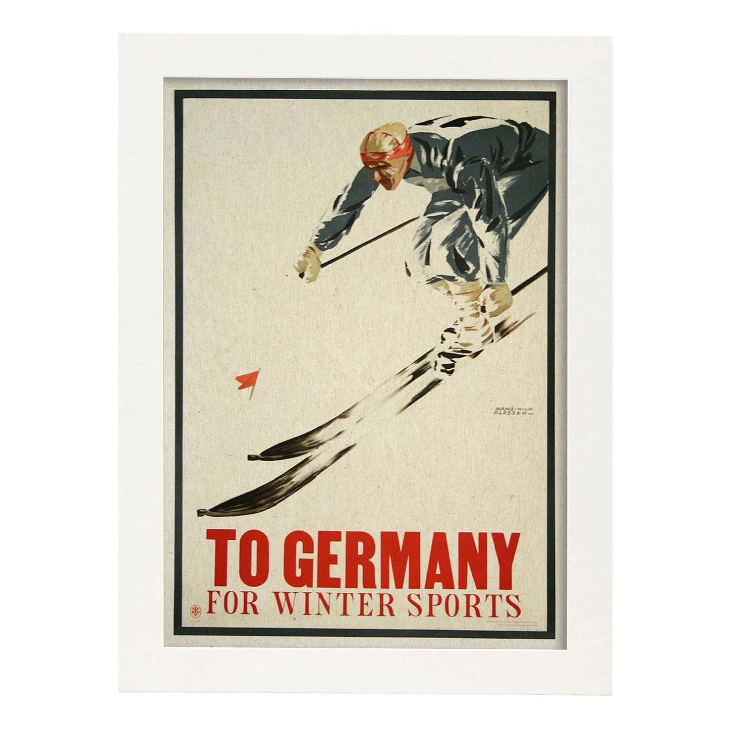 Poster vintage. Cartel vintage de Europa. Deportes de invierno en Alemania.-Artwork-Nacnic-A3-Marco Blanco-Nacnic Estudio SL