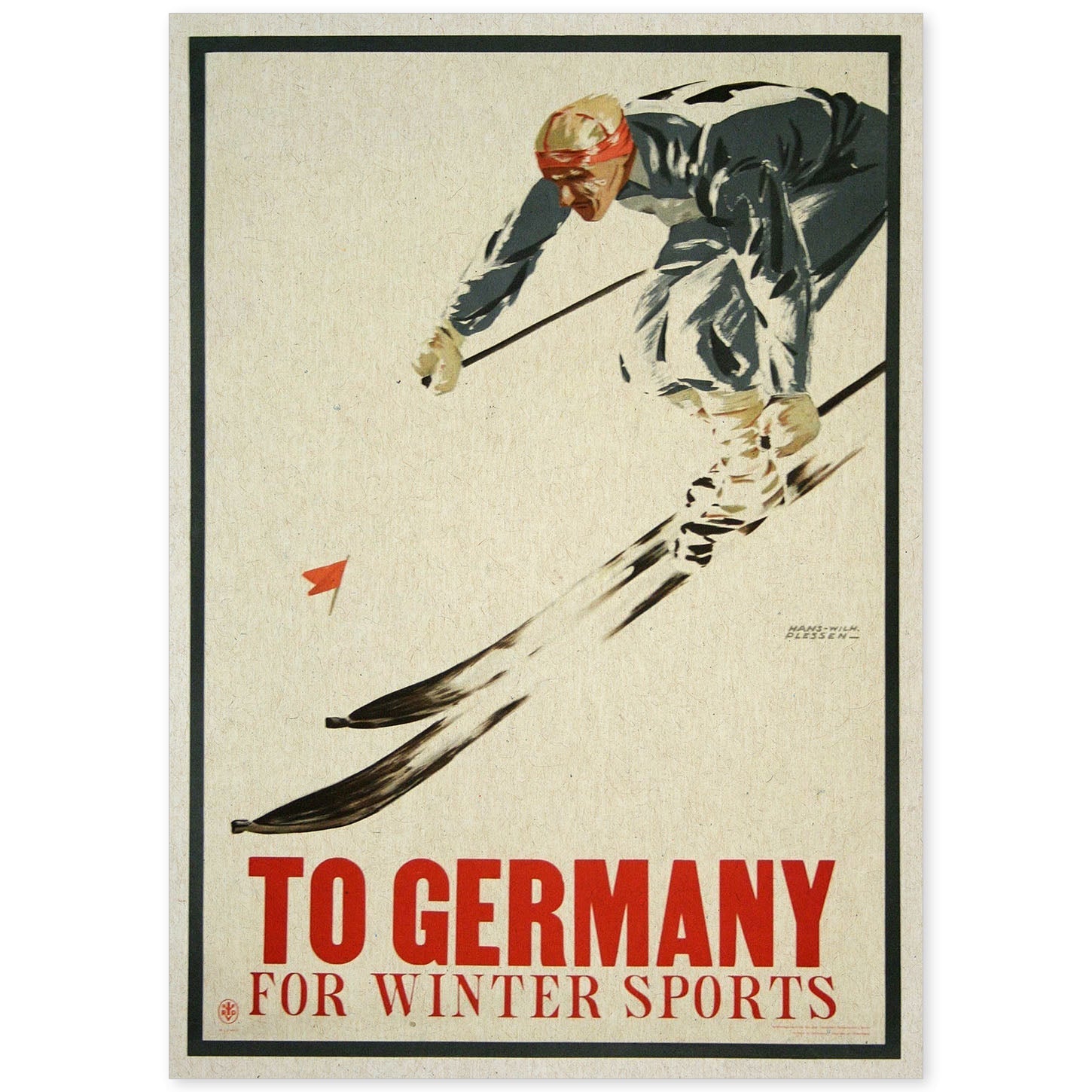 Poster vintage. Cartel vintage de Europa. Deportes de invierno en Alemania.-Artwork-Nacnic-A4-Sin marco-Nacnic Estudio SL
