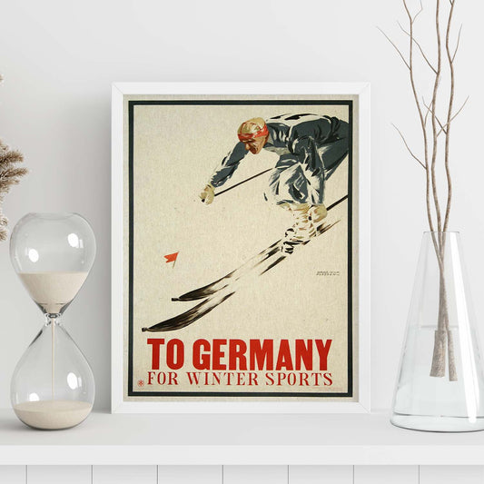 Poster vintage. Cartel vintage de Europa. Deportes de invierno en Alemania.-Artwork-Nacnic-Nacnic Estudio SL