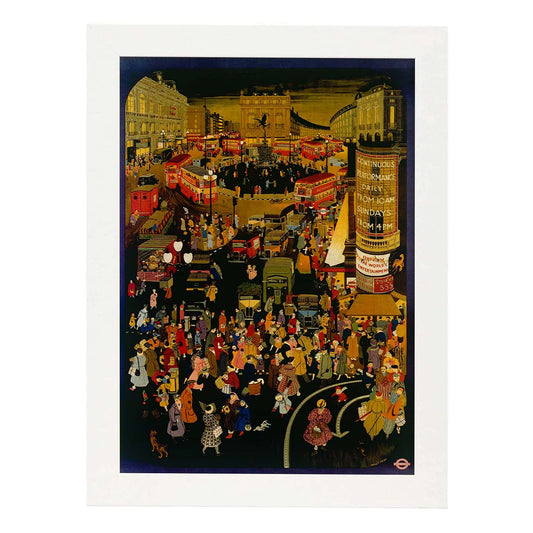 Poster vintage. Cartel vintage de Europa. Londres de noche.-Artwork-Nacnic-A4-Marco Blanco-Nacnic Estudio SL