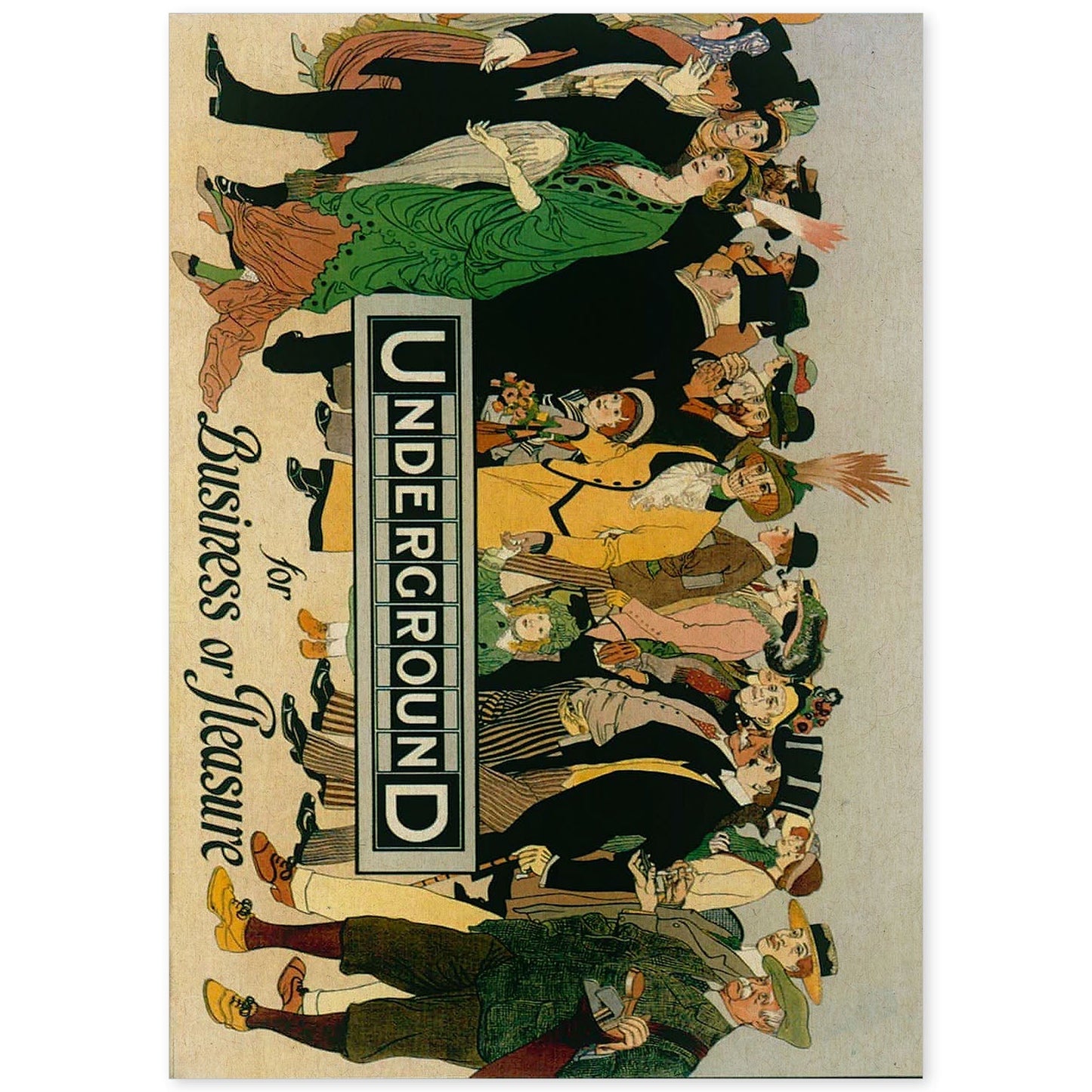 Poster vintage. Cartel vintage de Europa. Metro de Londres, 1913.-Artwork-Nacnic-A4-Sin marco-Nacnic Estudio SL