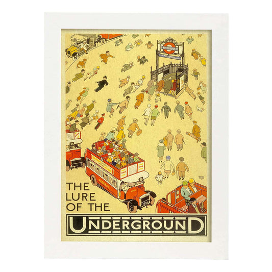 Poster vintage. Cartel vintage de Europa. Metro de Londres.-Artwork-Nacnic-A4-Marco Blanco-Nacnic Estudio SL