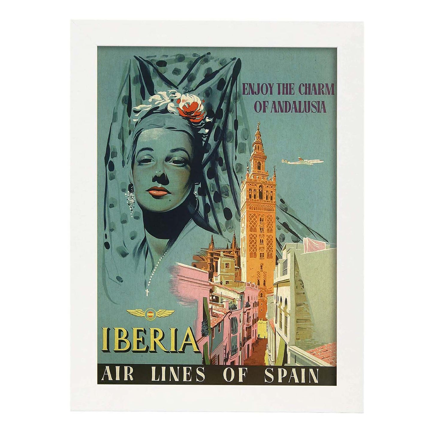 Poster vintage. Cartel vintage de Europa. Mujer andaluza.-Artwork-Nacnic-A3-Marco Blanco-Nacnic Estudio SL