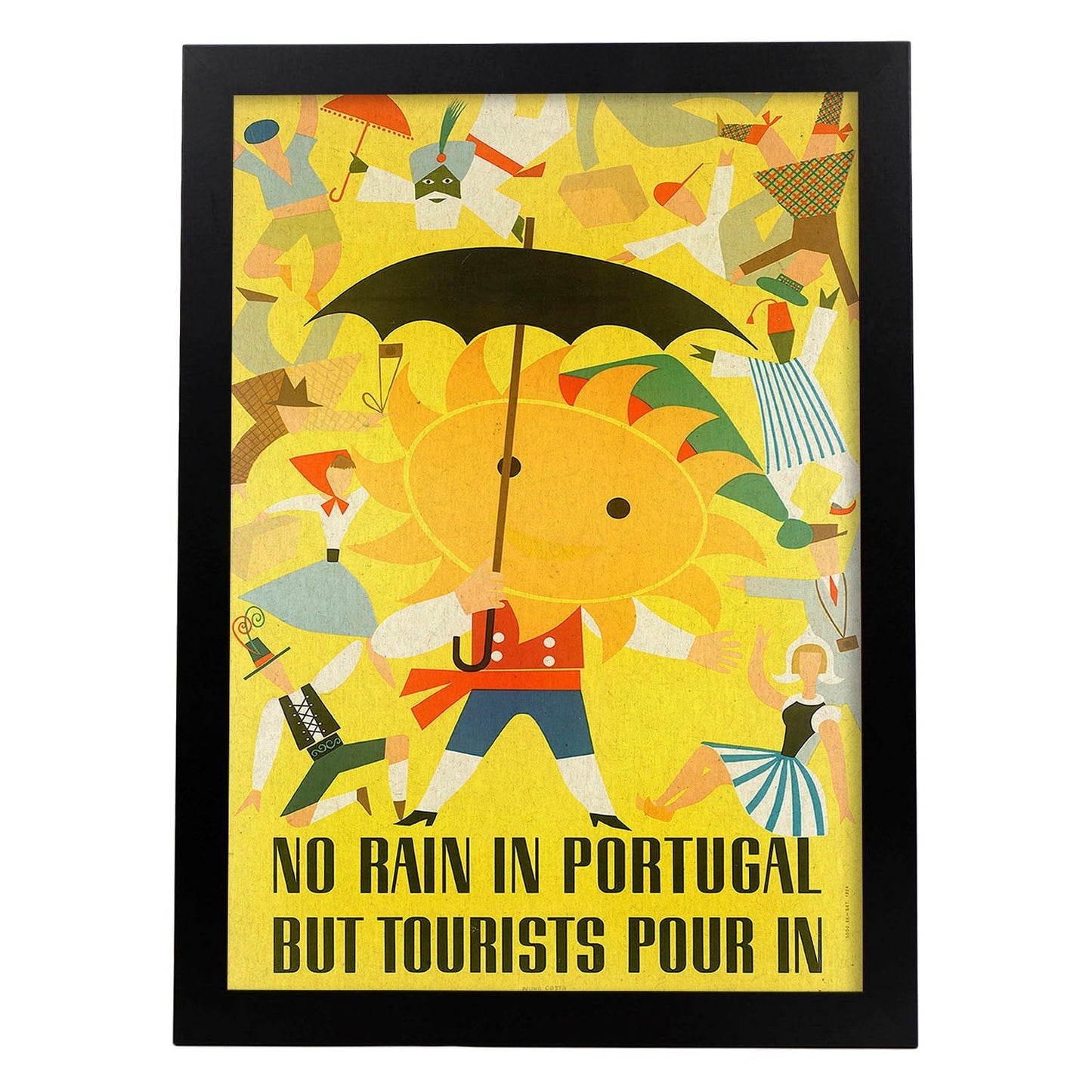 Poster vintage. Cartel vintage de Europa. No llueve en Portugal.-Artwork-Nacnic-A3-Marco Negro-Nacnic Estudio SL