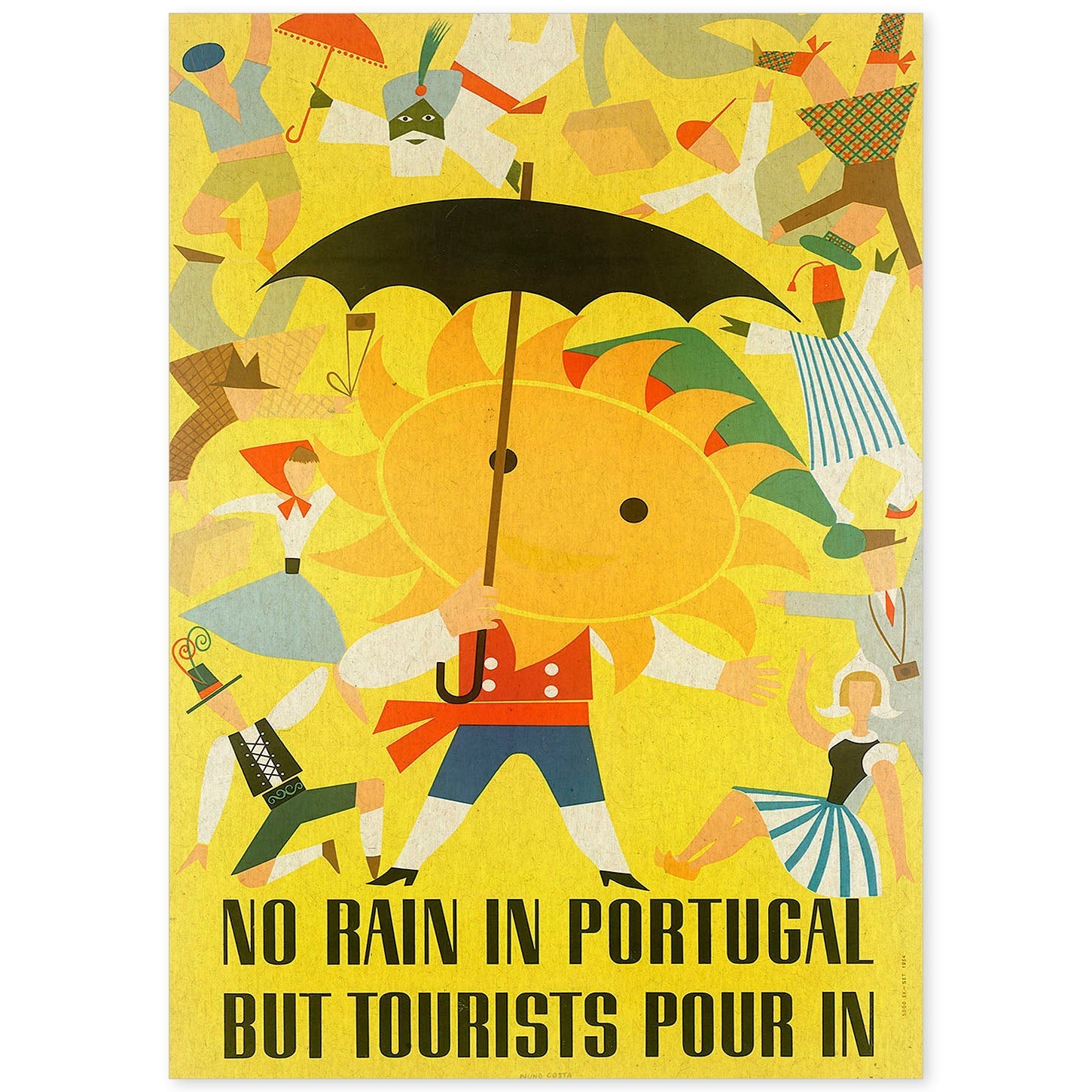 Poster vintage. Cartel vintage de Europa. No llueve en Portugal.-Artwork-Nacnic-A4-Sin marco-Nacnic Estudio SL