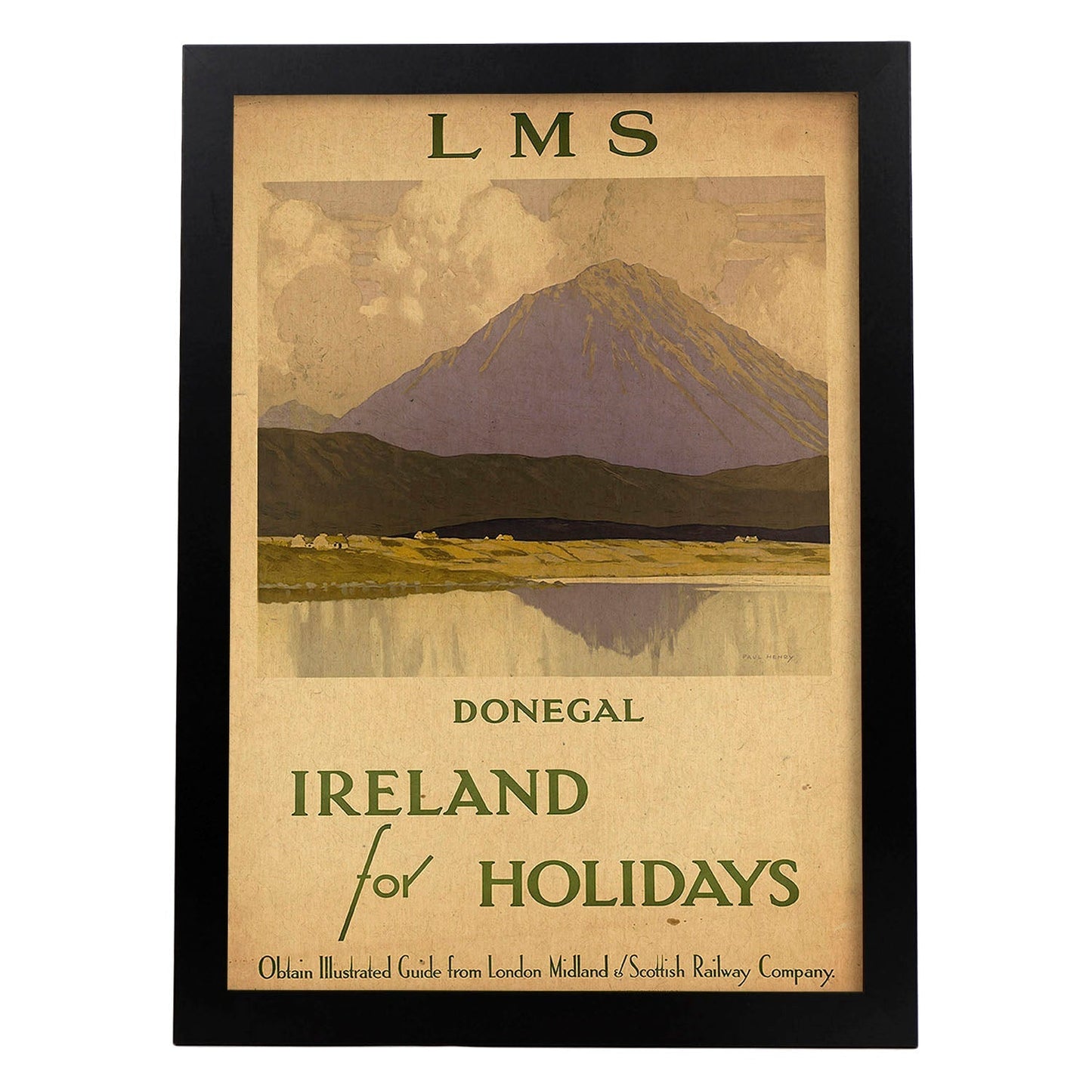 Poster vintage. Cartel vintage de Europa. Vacaciones en Irlanda.-Artwork-Nacnic-A3-Marco Negro-Nacnic Estudio SL