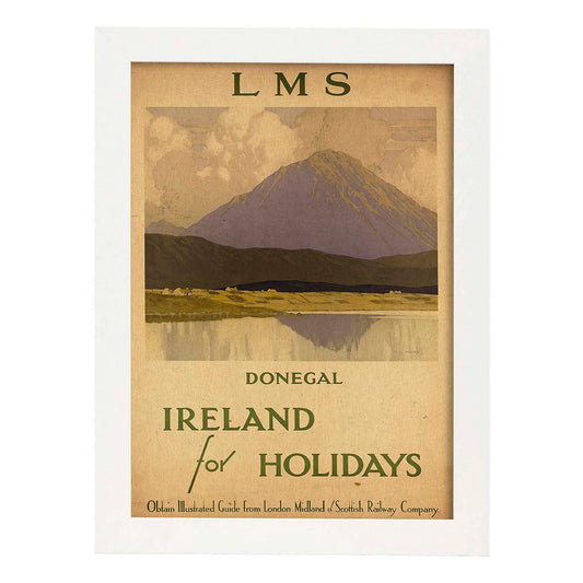 Poster vintage. Cartel vintage de Europa. Vacaciones en Irlanda.-Artwork-Nacnic-A4-Marco Blanco-Nacnic Estudio SL
