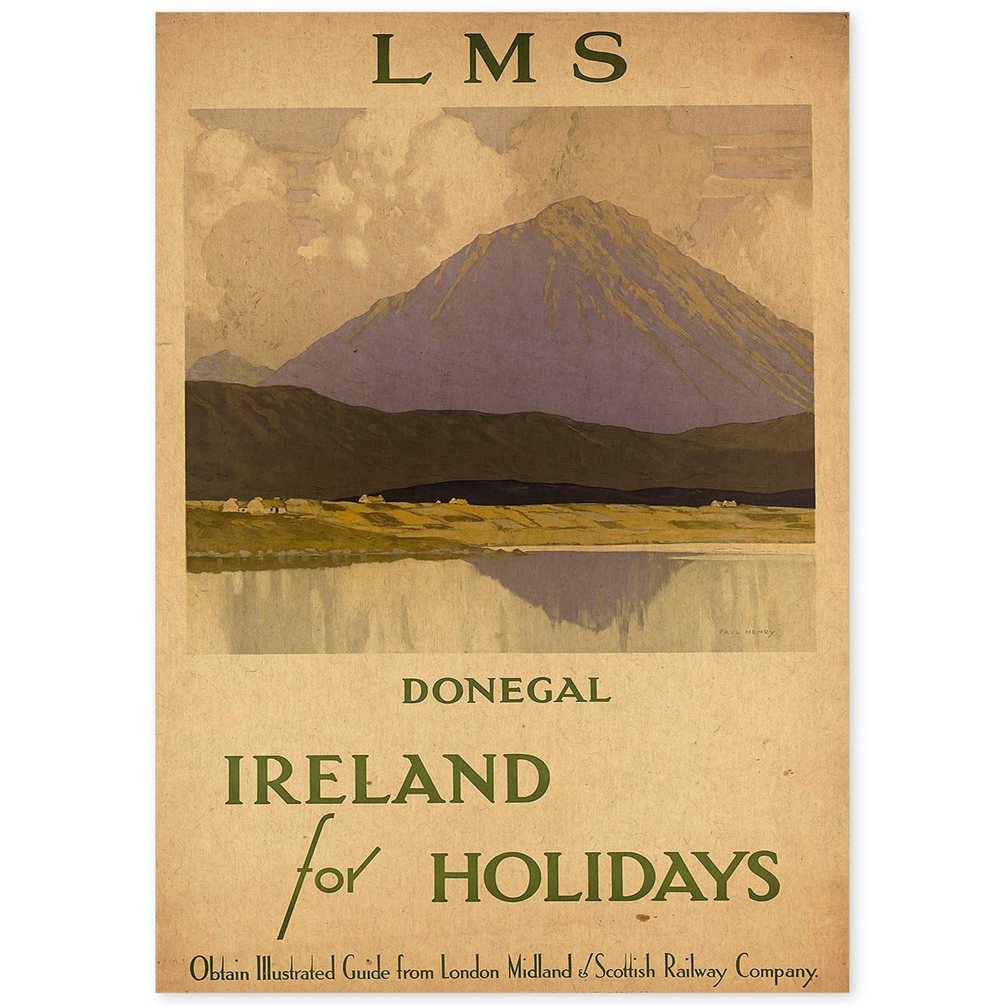 Poster vintage. Cartel vintage de Europa. Vacaciones en Irlanda.-Artwork-Nacnic-A4-Sin marco-Nacnic Estudio SL
