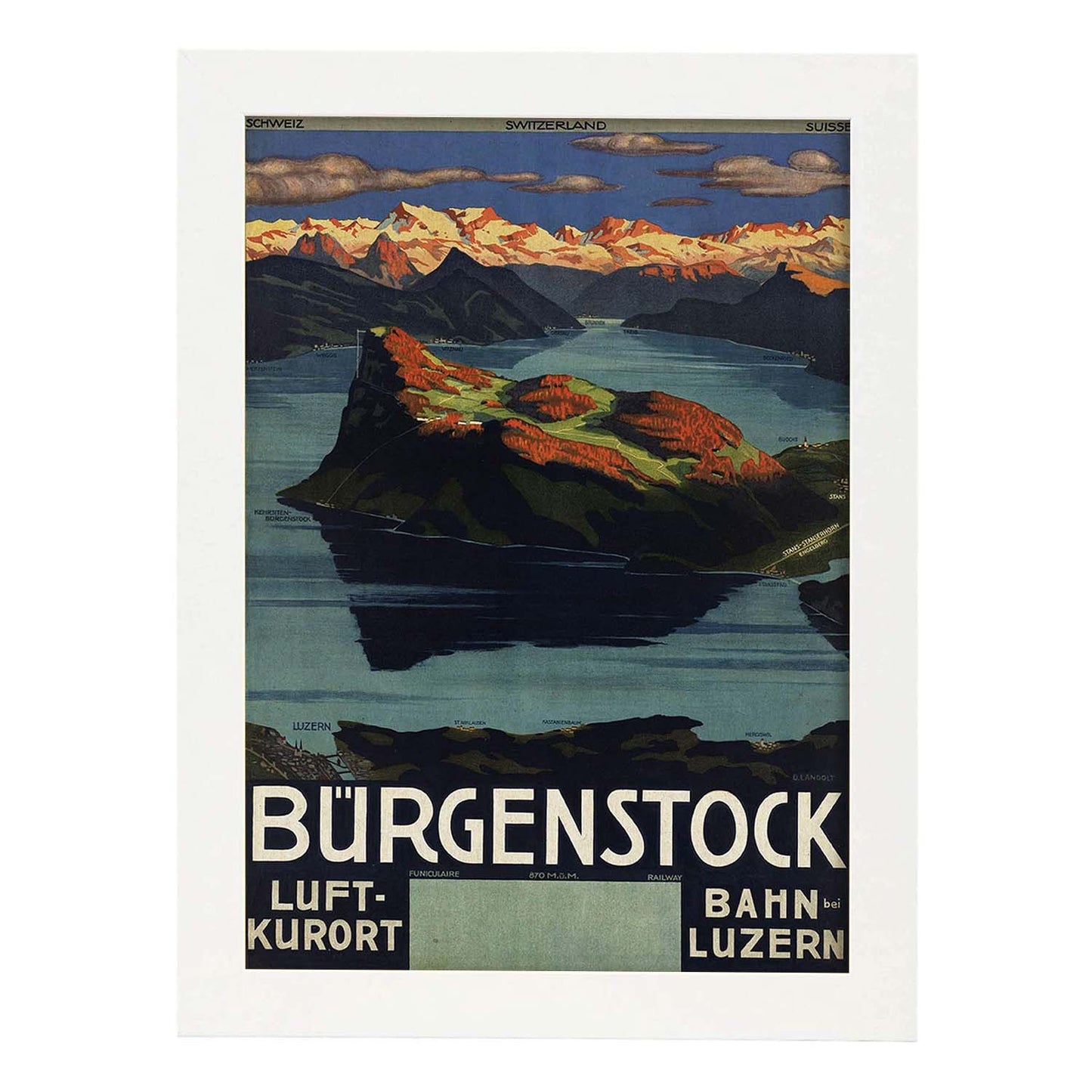 Poster vintage. Cartel vintage de Europa. Viaja a Burgenstock.-Artwork-Nacnic-A3-Marco Blanco-Nacnic Estudio SL