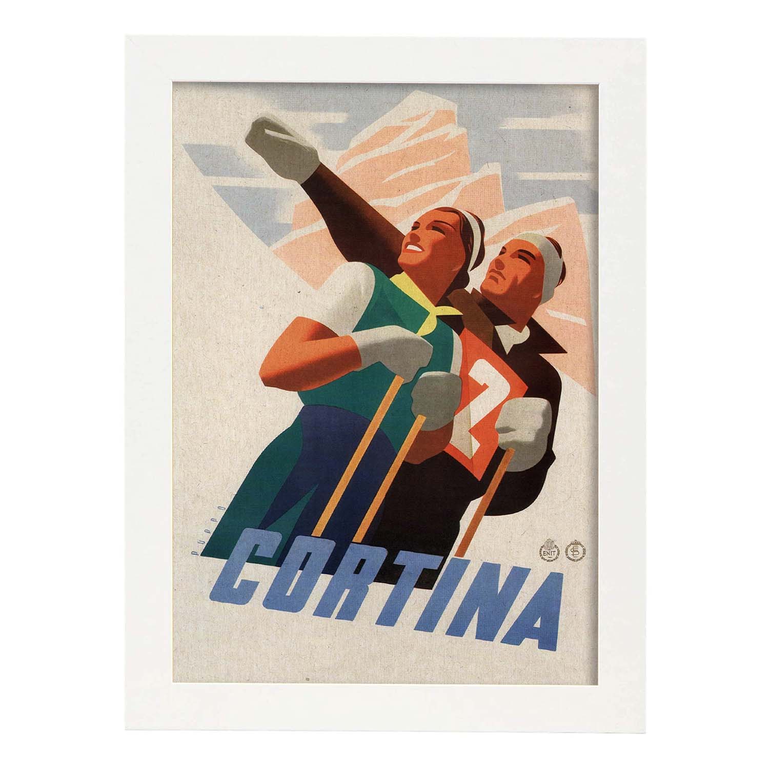 Poster vintage. Cartel vintage de Europa. Viaja a Cortina.-Artwork-Nacnic-A3-Marco Blanco-Nacnic Estudio SL