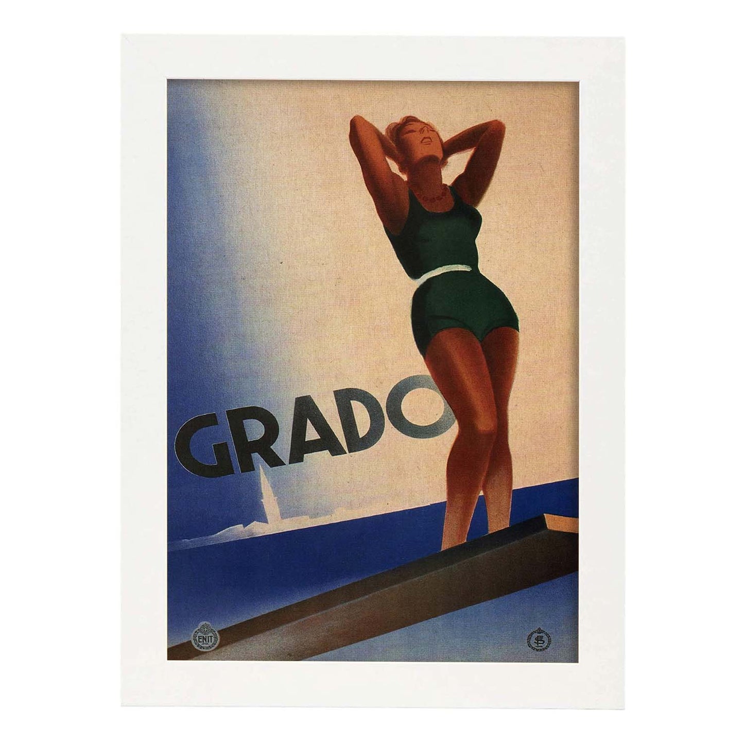 Poster vintage. Cartel vintage de Europa. Viaja a Grado.-Artwork-Nacnic-A3-Marco Blanco-Nacnic Estudio SL