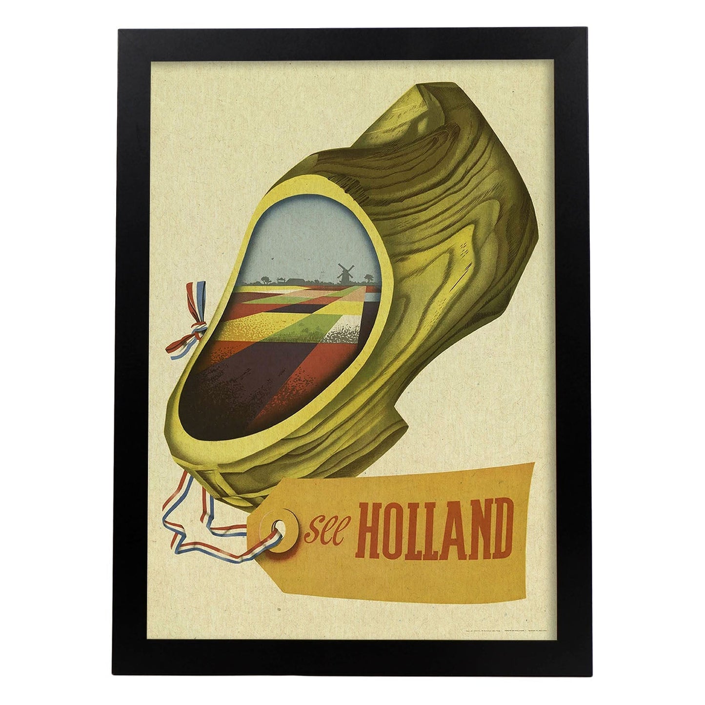 Poster vintage. Cartel vintage de Europa. Viaja a Holanda.-Artwork-Nacnic-A3-Marco Negro-Nacnic Estudio SL