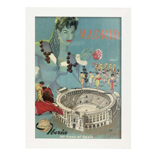 Poster vintage. Cartel vintage de Europa. Viaja a Madrid.-Artwork-Nacnic-A4-Marco Blanco-Nacnic Estudio SL
