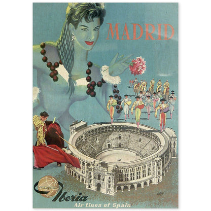 Poster vintage. Cartel vintage de Europa. Viaja a Madrid.-Artwork-Nacnic-A4-Sin marco-Nacnic Estudio SL