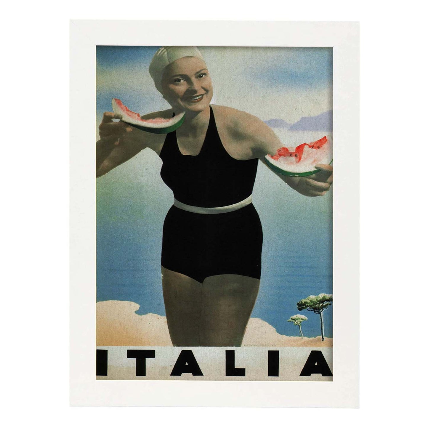 Poster vintage. Cartel vintage de Francia e Italia. Conoce Italia.-Artwork-Nacnic-A3-Marco Blanco-Nacnic Estudio SL