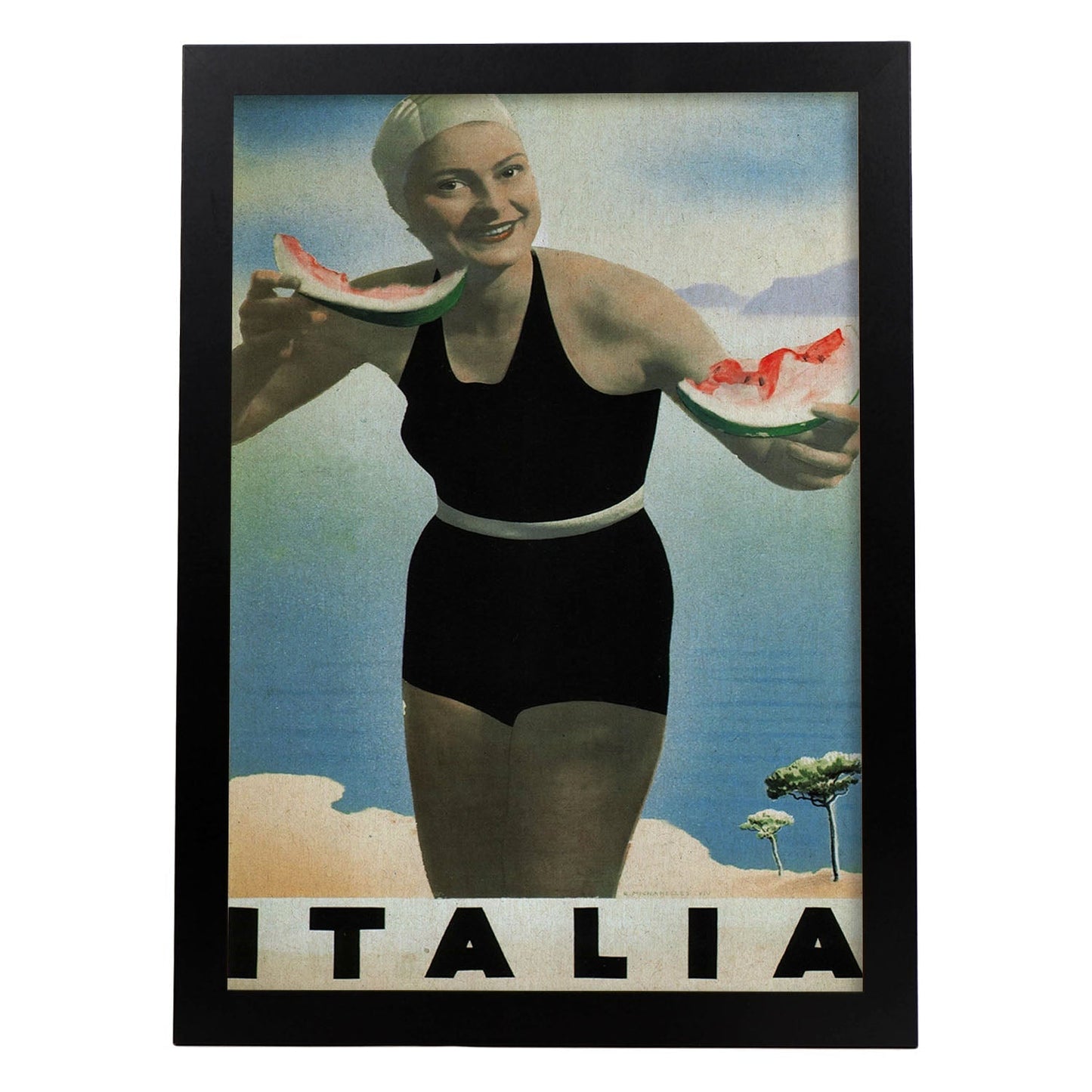 Poster vintage. Cartel vintage de Francia e Italia. Conoce Italia.-Artwork-Nacnic-A3-Marco Negro-Nacnic Estudio SL