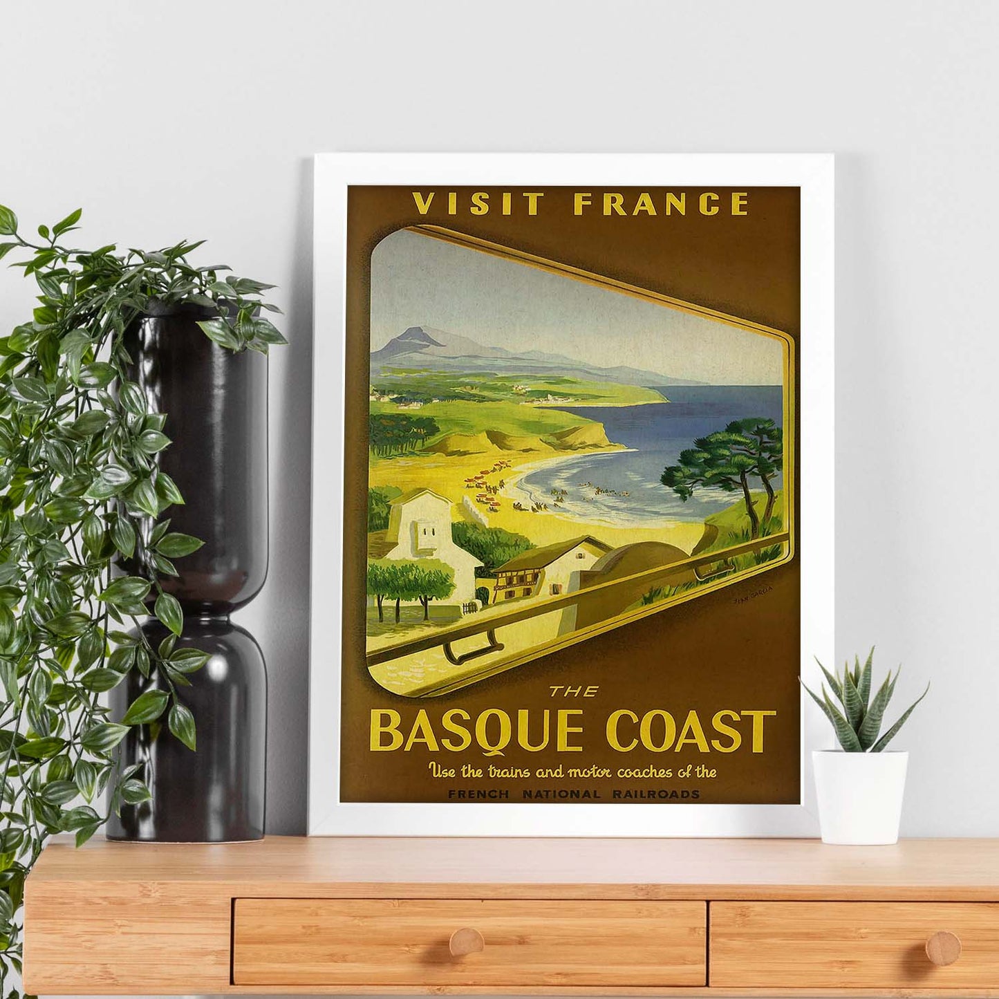 Poster vintage. Cartel vintage de Francia e Italia. Conoce la costa vasca.-Artwork-Nacnic-Nacnic Estudio SL