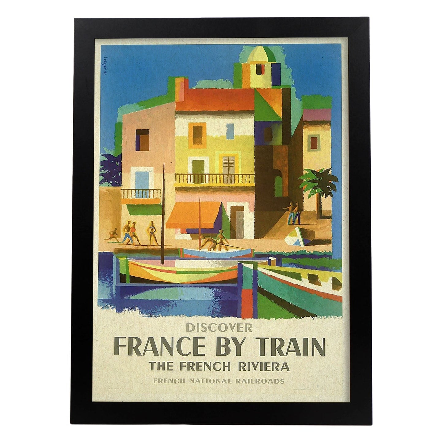 Poster vintage. Cartel vintage de Francia e Italia. Conoce la Riviera.-Artwork-Nacnic-A3-Marco Negro-Nacnic Estudio SL