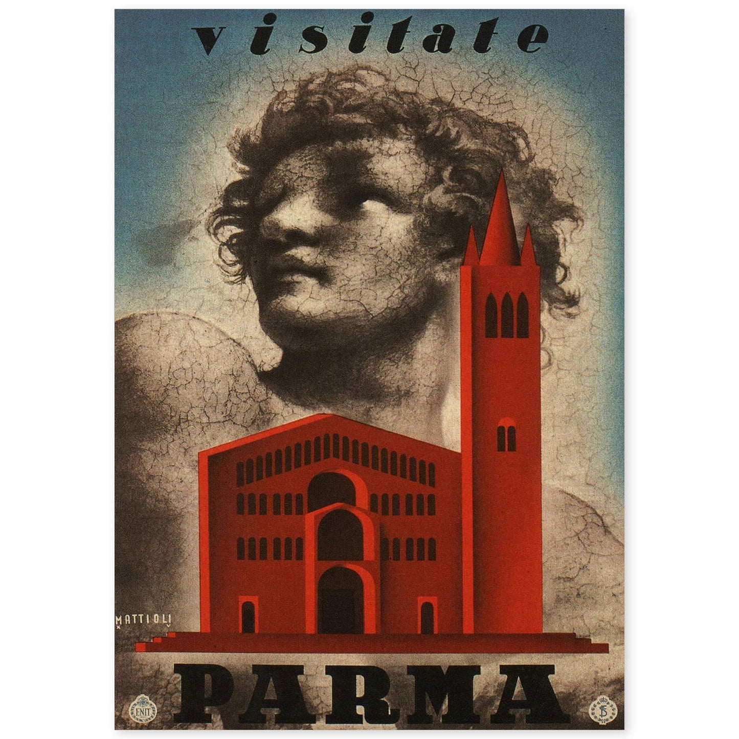 Poster vintage. Cartel vintage de Francia e Italia. Conoce Parma.-Artwork-Nacnic-A4-Sin marco-Nacnic Estudio SL
