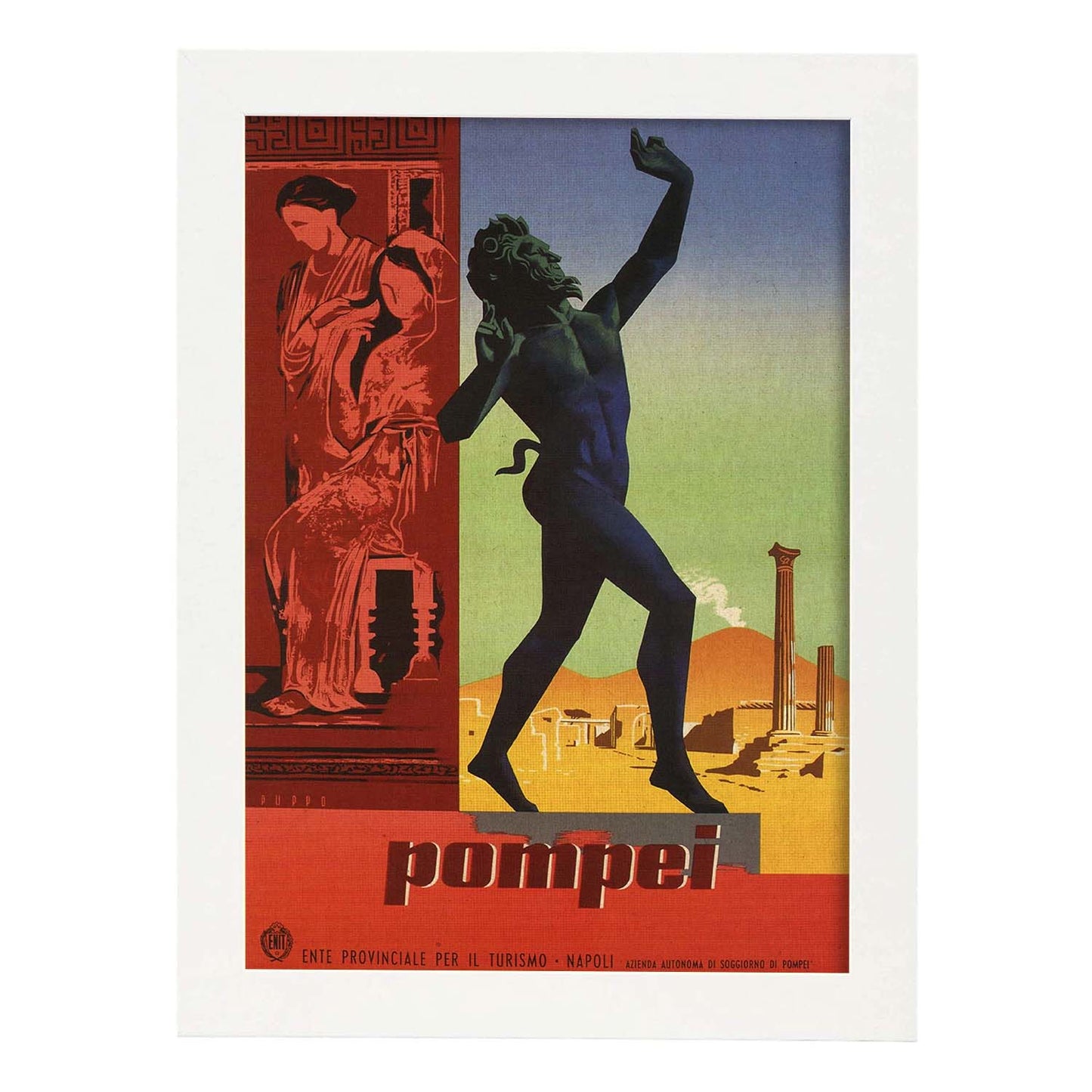 Poster vintage. Cartel vintage de Francia e Italia. Conoce Pompeya.-Artwork-Nacnic-A3-Marco Blanco-Nacnic Estudio SL