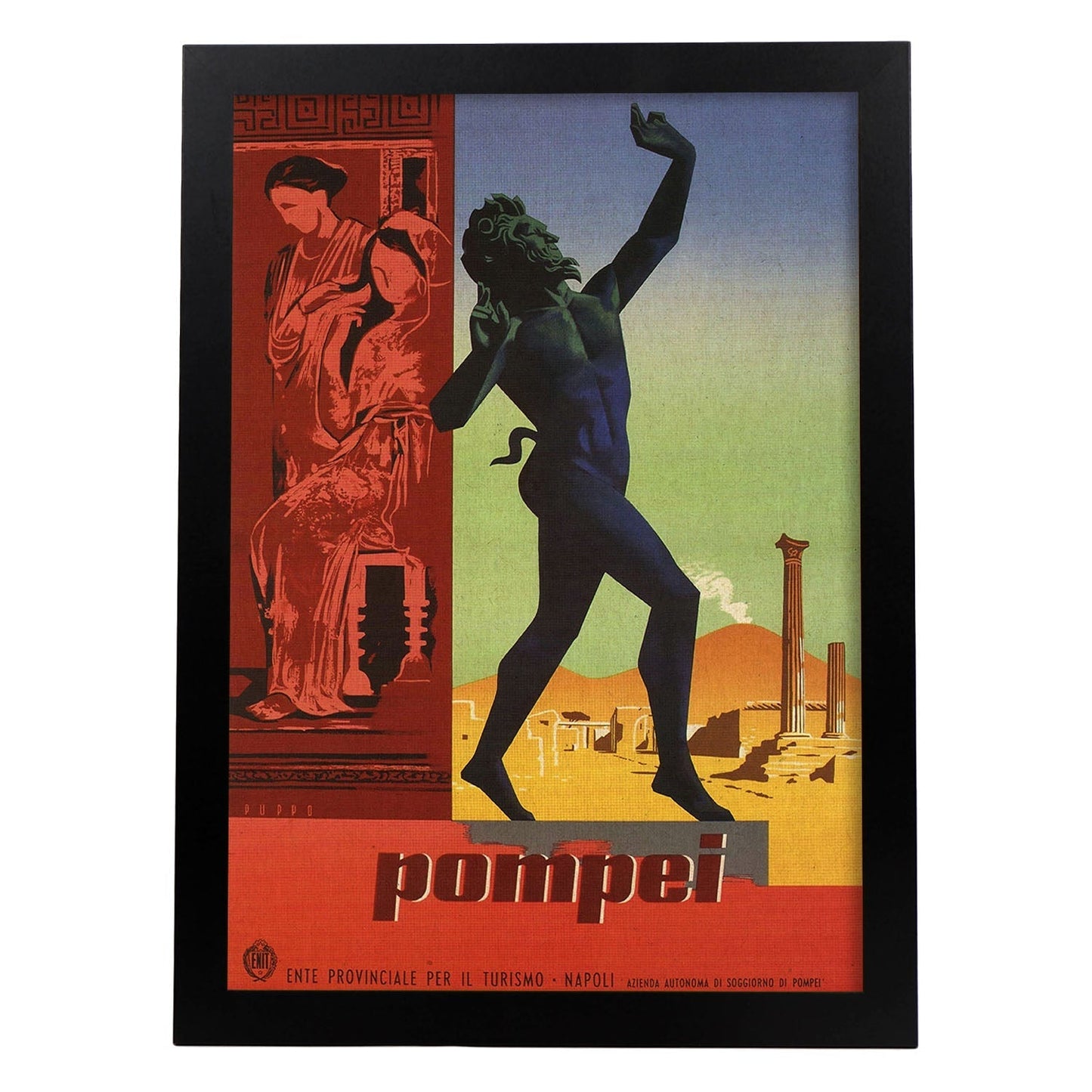 Poster vintage. Cartel vintage de Francia e Italia. Conoce Pompeya.-Artwork-Nacnic-A3-Marco Negro-Nacnic Estudio SL