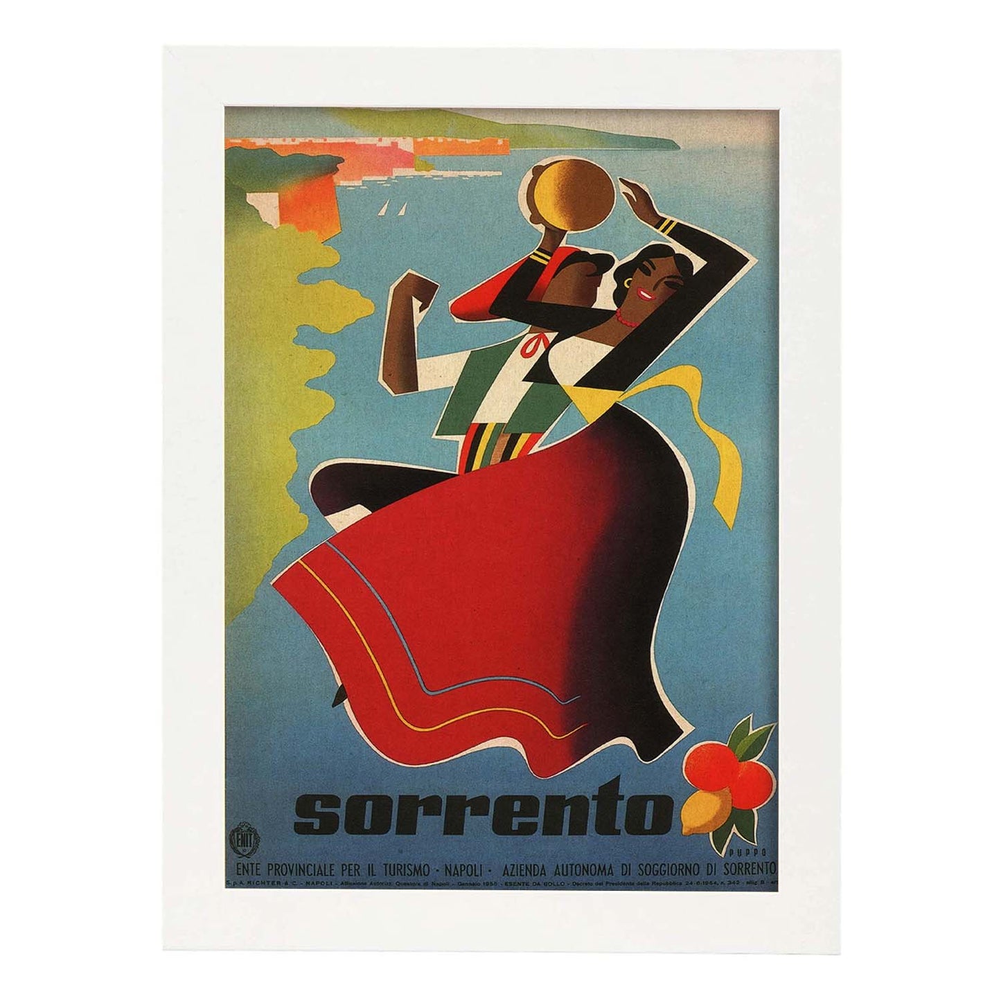 Poster vintage. Cartel vintage de Francia e Italia. Conoce Sorrento.-Artwork-Nacnic-A3-Marco Blanco-Nacnic Estudio SL