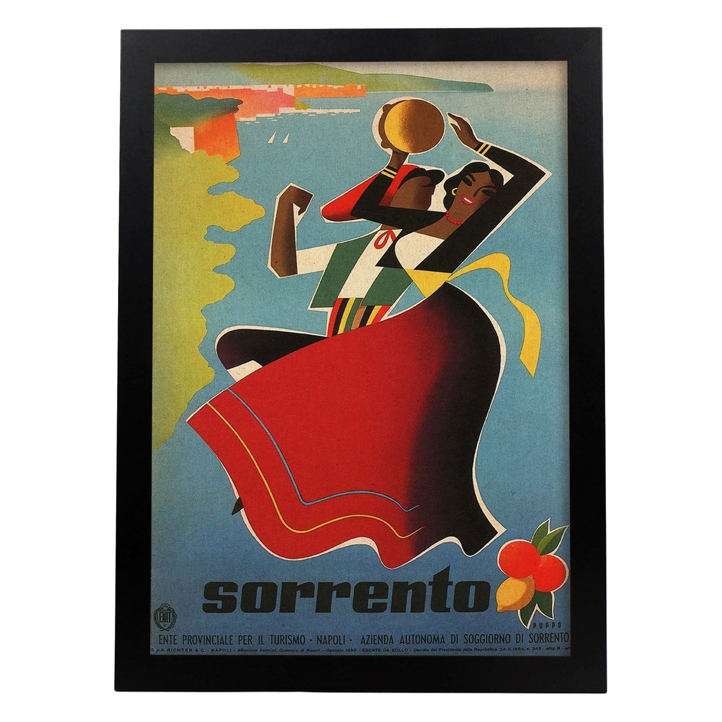 Poster vintage. Cartel vintage de Francia e Italia. Conoce Sorrento.-Artwork-Nacnic-A3-Marco Negro-Nacnic Estudio SL