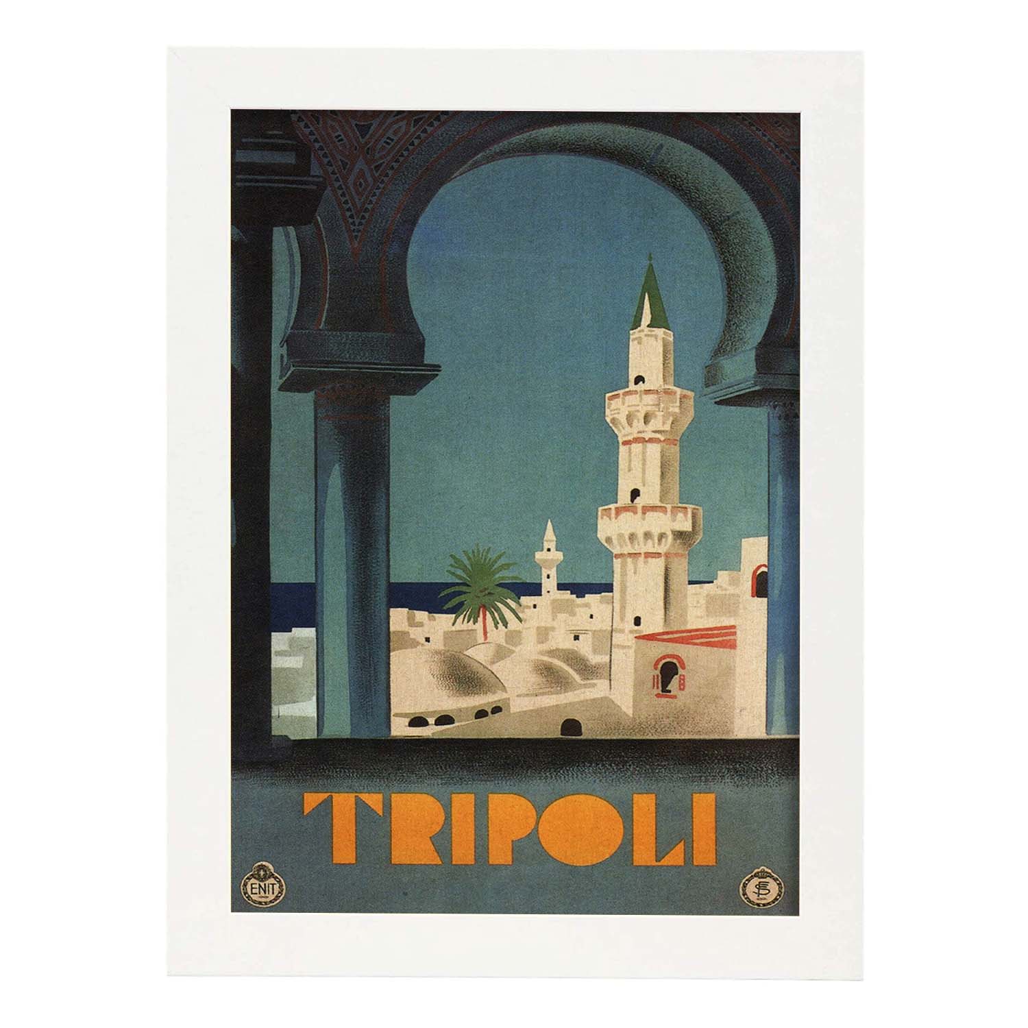 Poster vintage. Cartel vintage de Francia e Italia. Conoce Tripoli.-Artwork-Nacnic-A3-Marco Blanco-Nacnic Estudio SL
