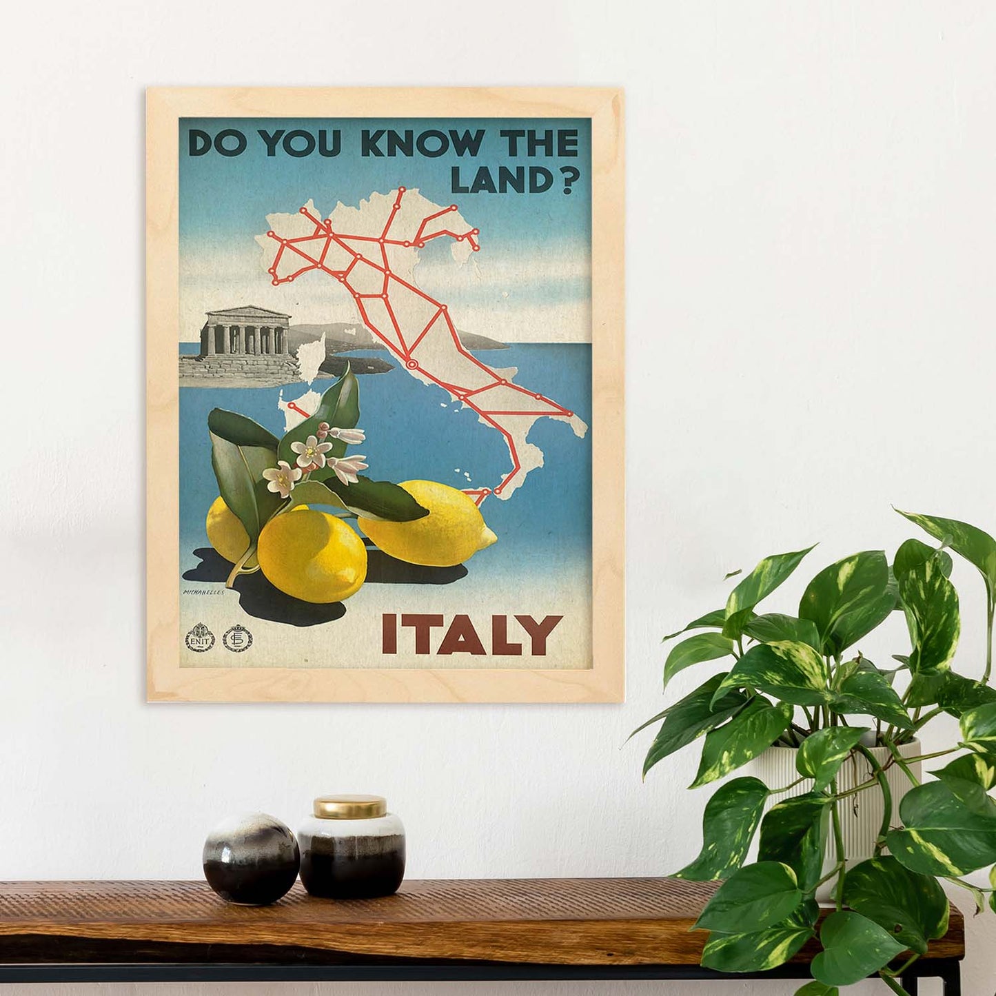 Poster vintage. Cartel vintage de Francia e Italia. ¿Conoces Italia?.-Artwork-Nacnic-Nacnic Estudio SL